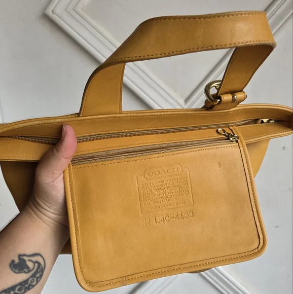 Vintage Coach Yellow Waverly Satchel 4133💛